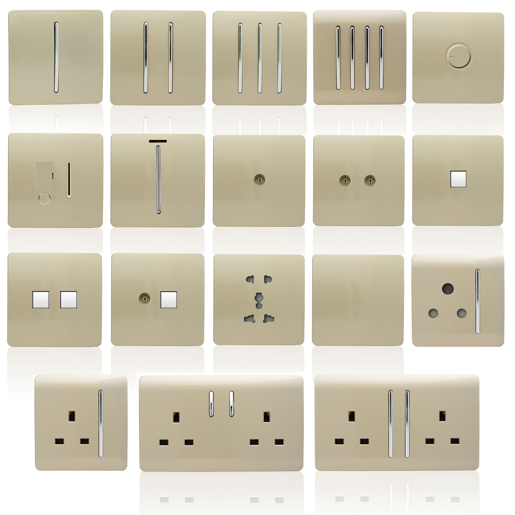 Trendi Gold Wiring Accessories Trendi Decorative Screwless Trendi Gold Wiring Accessories Trendi Decorative Screwless